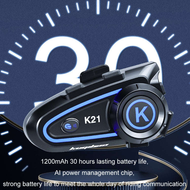 KUQIBAO Motorcycle Helmet Long-lasting Waterproof Bluetooth-compatible Headset with Light(Hard Mi...