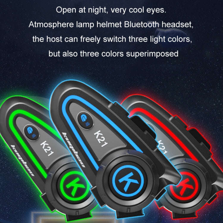 KUQIBAO Motorcycle Helmet Long-lasting Waterproof Bluetooth-compatible Headset with Light(Hard Mi...