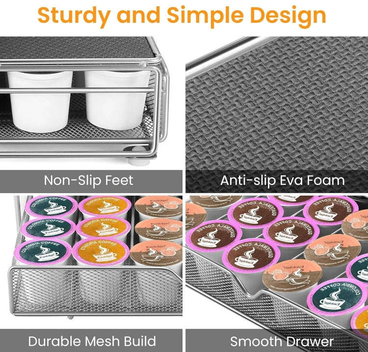 For K-CUP / Dolce Gusto OASISWJ 36pcs Coffee Capsules Organizer Coffee Machine Base(Gray)