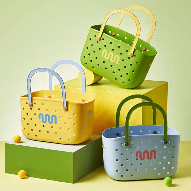 Dopamine Portable Bathroom Storage Basket Household Drainable Vegetable Basket, Color: With 2 x I...