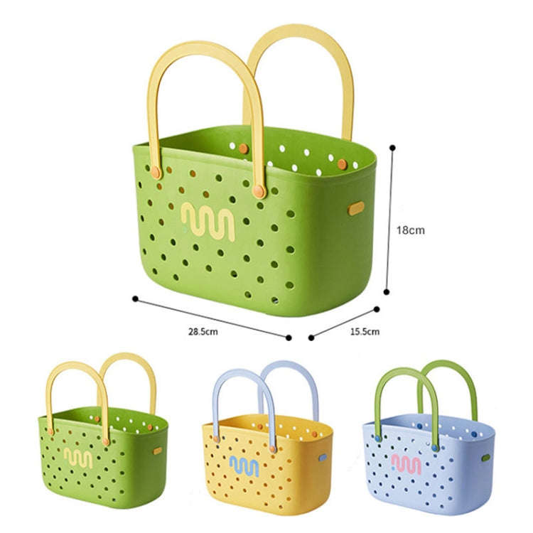 Dopamine Portable Bathroom Storage Basket Household Drainable Vegetable Basket, Color: With 2 x I...