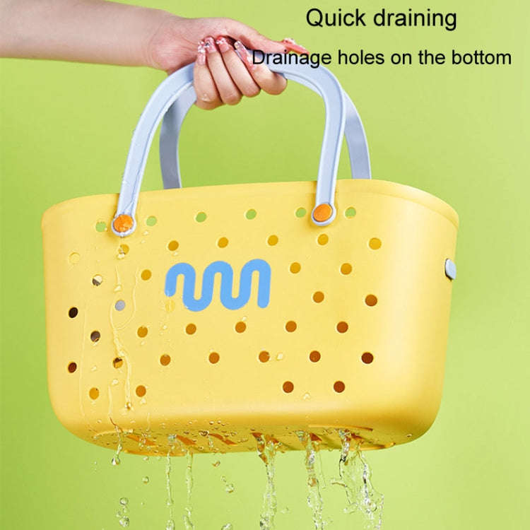 Dopamine Portable Bathroom Storage Basket Household Drainable Vegetable Basket, Color: With 2 x I...