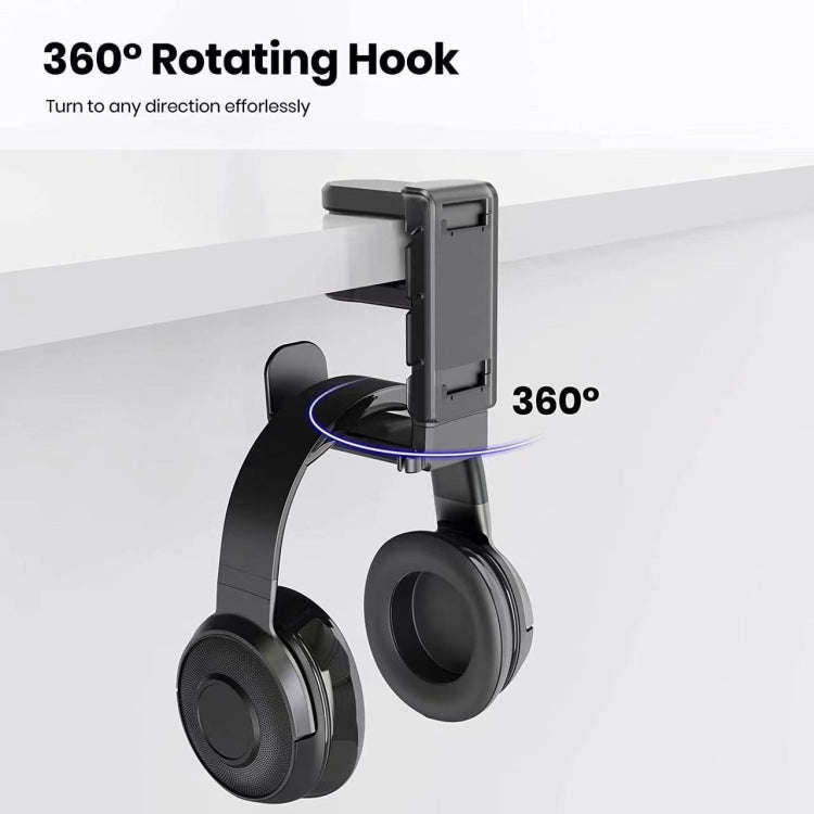 360 Degree Rotation Headset Bracket With Game Handle Organizer(White)