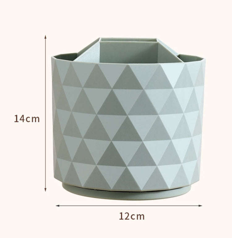 Desktop Rotating Pen Holder Large Capacity Stationery Storage Box Makeup Brush Storage Bucket(Green)