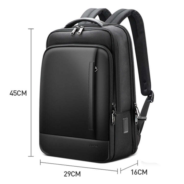 Bopai 61-51011 Large-Capacity Waterproof Business Laptop Backpack With USB+Type-C Port(Black)