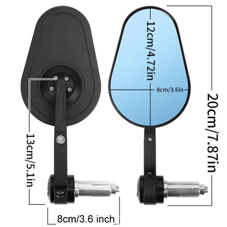 Motorcycle Aluminum Alloy Foldable Rearview Mirror(Black)