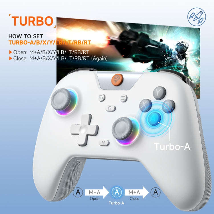 EasySMX X05 Wireless Gamepad Hall RGB Effect Controller For PC / Phone / Switch / Steam Deck(Blac...
