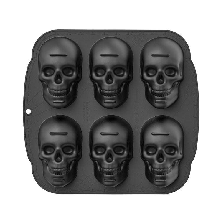 Single Sided 6 Skulls Halloween Silicone Mold(Black)