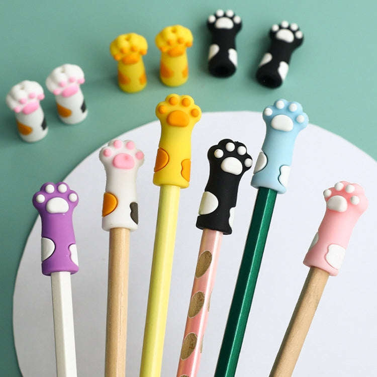 5pcs / Set Cute Cats Paw Pencil Cap Student Cartoon Pencil Soft Silicone Protective Case