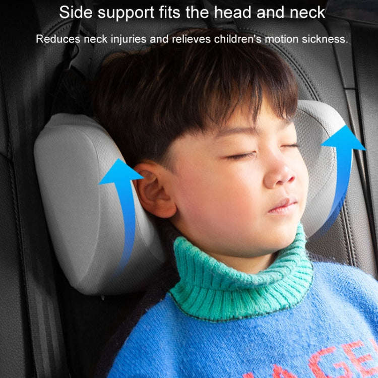 Car U-shaped Neck Pillow Soft Headrest Children Car Seat Side Sleeping Pillow(Pink)
