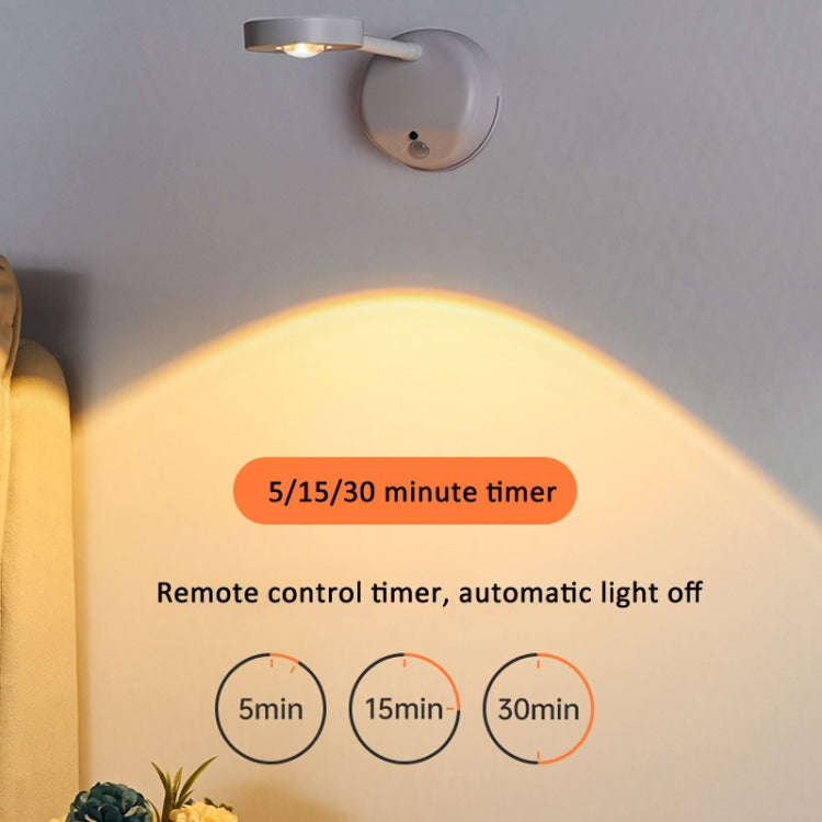 Rechargeable LED Motion Sensor Wireless Spotlight With Remote Control 2000mAH Black