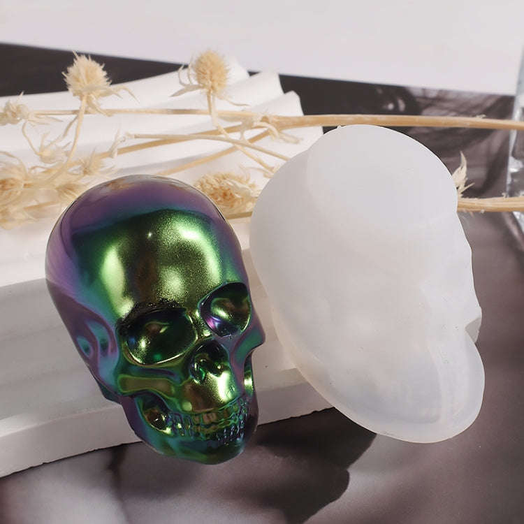 DIY Epoxy Candle Skull Keychain Pendant Silicone Mold Halloween Ornaments Mold, Spec: M