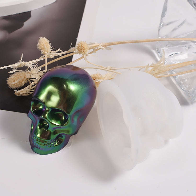 DIY Epoxy Candle Skull Keychain Pendant Silicone Mold Halloween Ornaments Mold, Spec: M