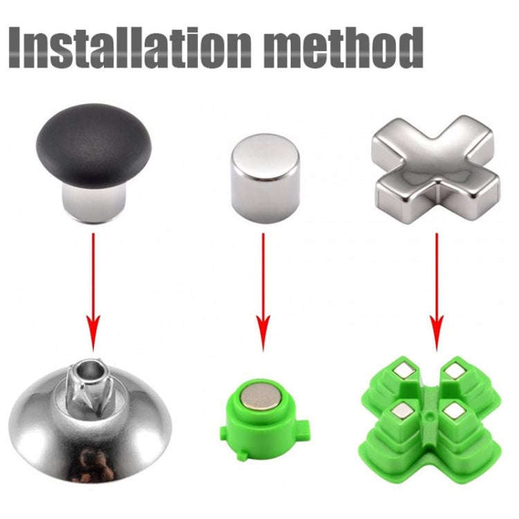 For PS5 Joystick 8pcs /Set Gamepad Metal Buttons Mushroom Head Magnetic Base Cross Keys Accessory...