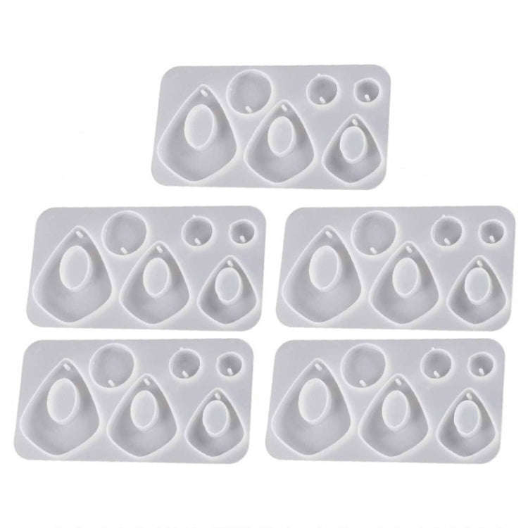 5pcs DIY Crystal Epoxy Earrings Silicone Mold Pendant Jewelry Mold, Spec: Big Water Drop