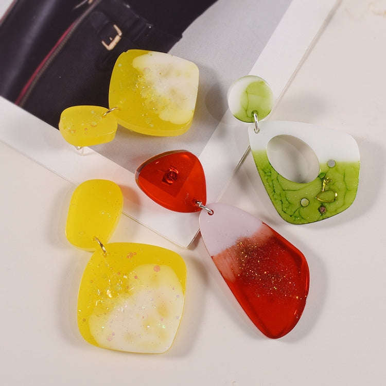 5pcs DIY Crystal Epoxy Earrings Silicone Mold Pendant Jewelry Mold, Spec: Crystal