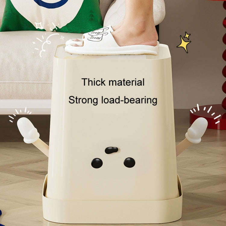 Cute Square Trash Can Household Living Room Bathroom Garbage Bin, Style: 7L Sitting Brown