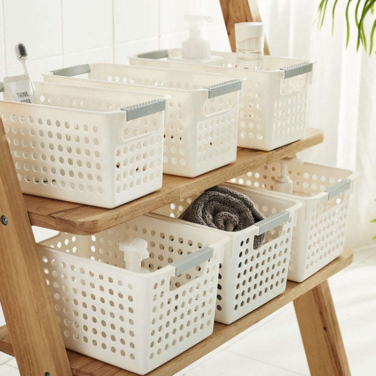 Plastic Storage Basket Desktop Sundry Organizer Frame Toys Kitchen Snacks Storage Box, Style: Dee...