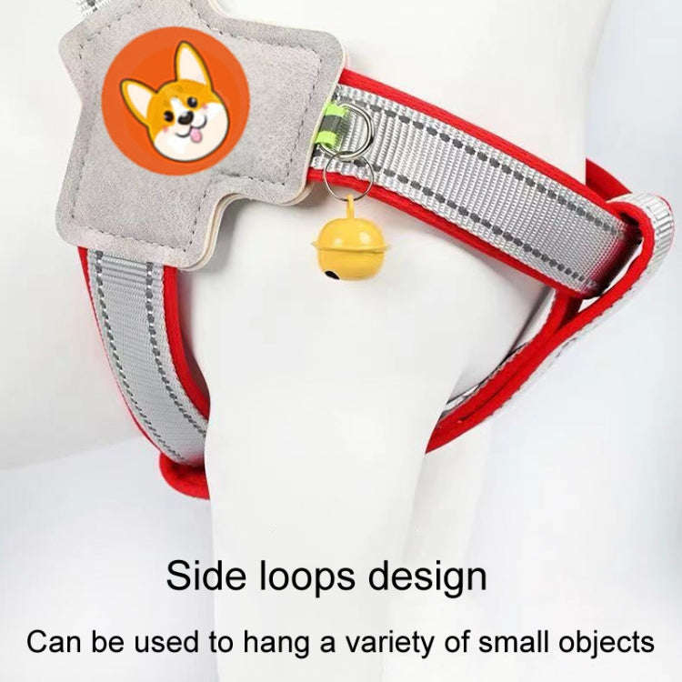 Saddle Style Pet Chest Harness Breathable Reflective Dog Leash, Style: Red+1.5m Round Rope(XL)