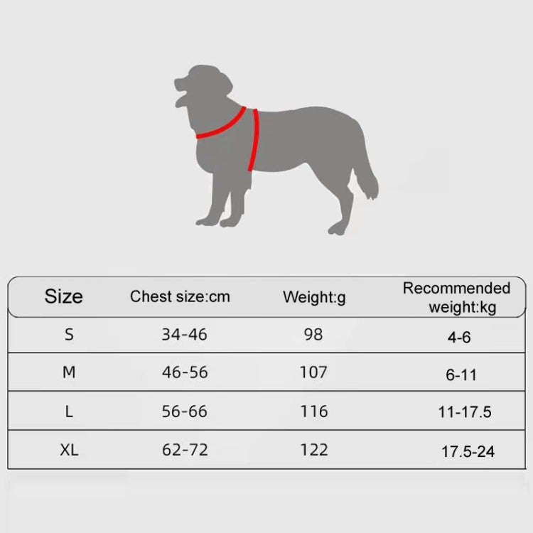 Saddle Style Pet Chest Harness Breathable Reflective Dog Leash, Style: Red+1.5m Round Rope(XL)