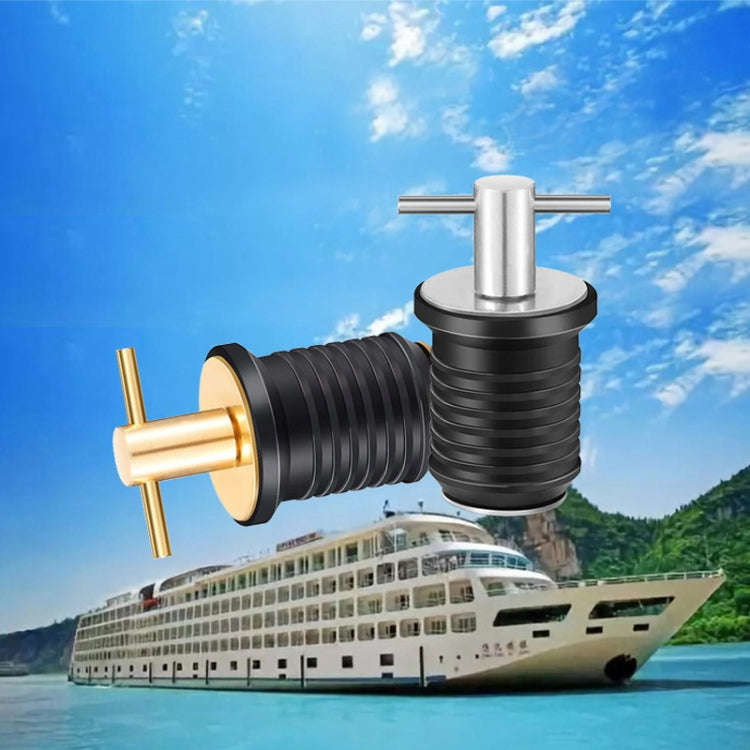 Marine Motorboat Deck Cross Drain Plug Screw, Size: Copper For 25mm