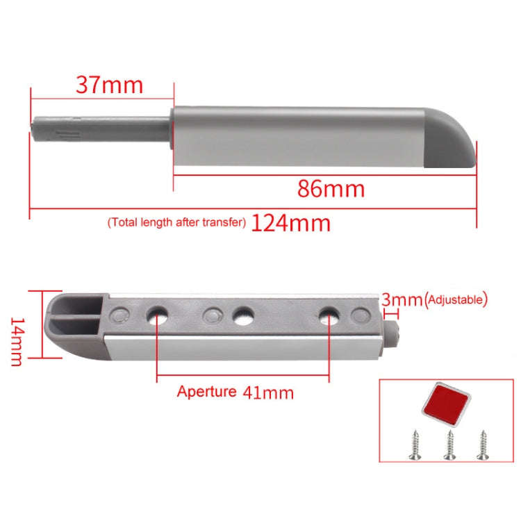 Cabinet Door Magnetic Self-rebounder Drawer Invisible Press Spring Door Opener(Silver)