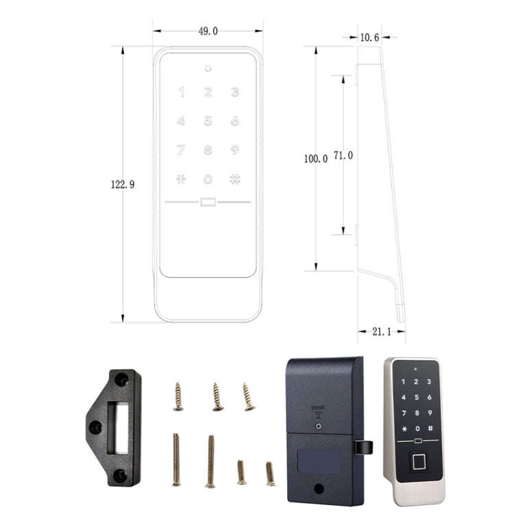F8  Electronic Cabinet Lock Keyless Password Intelligent Card Unlock, Spec: Basic Version