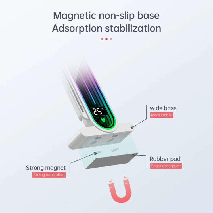 COOLMOON GH3 Pro Computer ARGB Vertical Adjustable Lens Graphics Card Holder, Style: Temperature ...