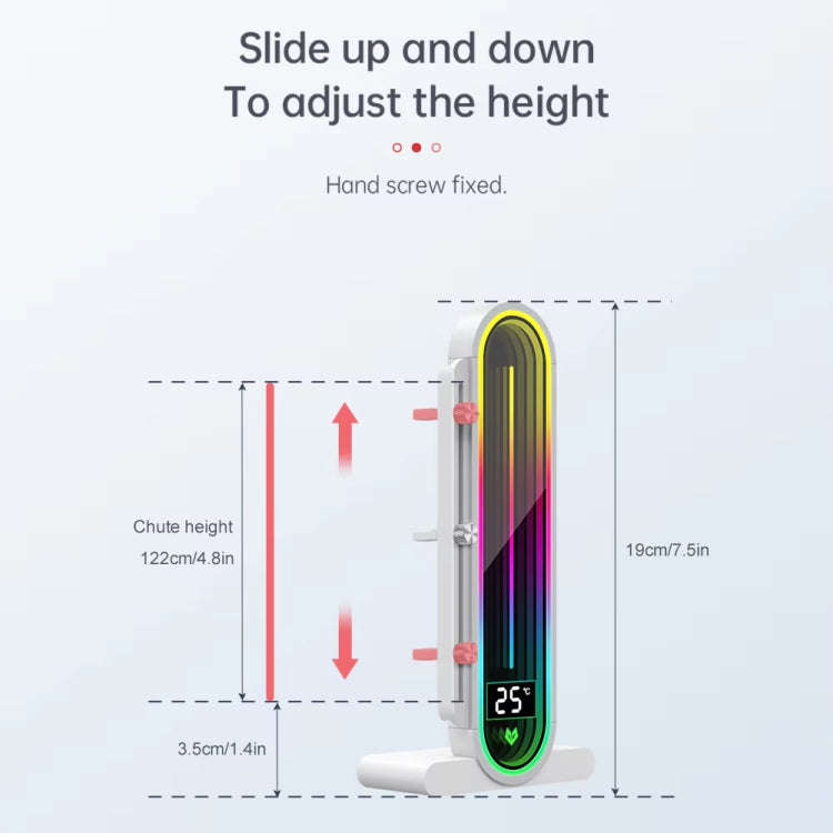 COOLMOON GH3 Pro Computer ARGB Vertical Adjustable Lens Graphics Card Holder, Style: Temperature ...