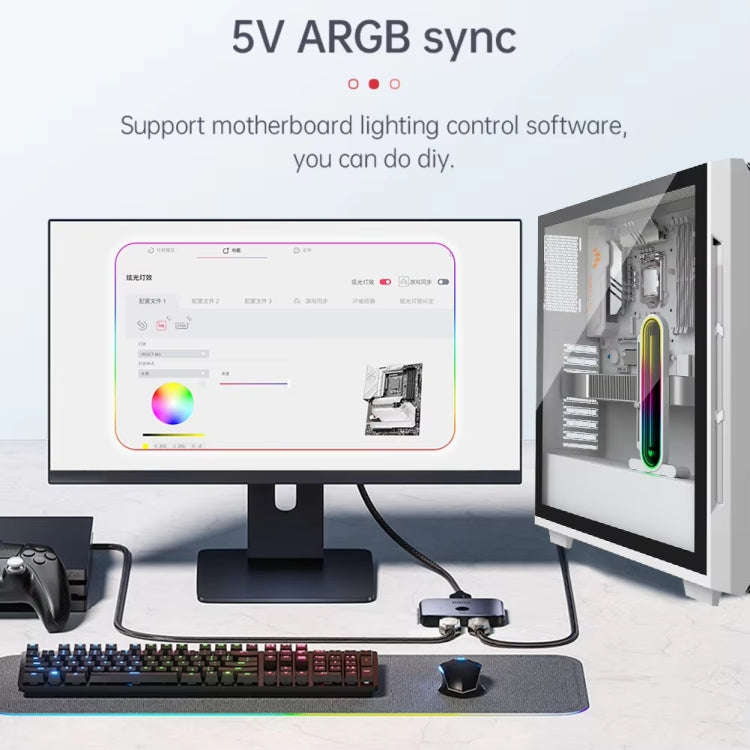 COOLMOON GH3 Pro Computer ARGB Vertical Adjustable Lens Graphics Card Holder, Style: Temperature ...