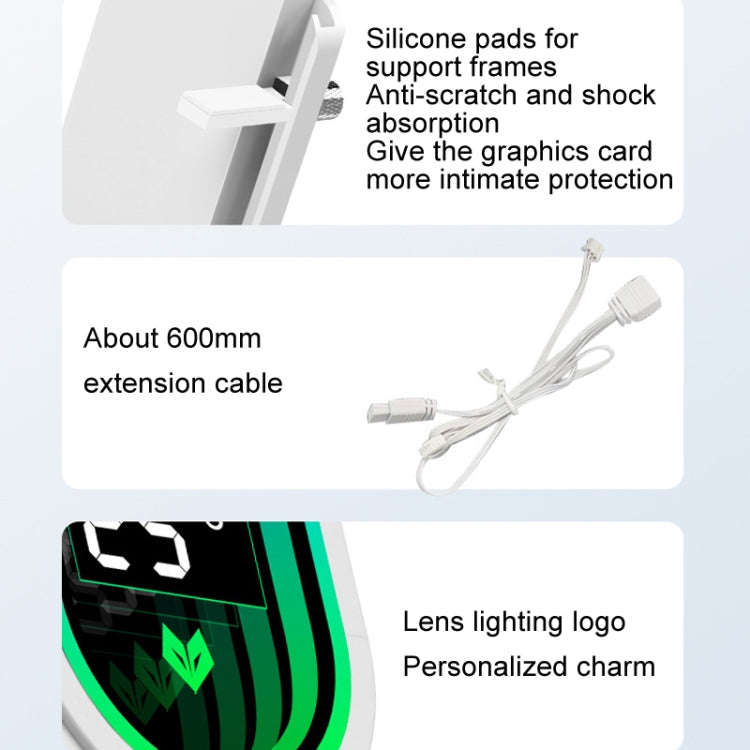 COOLMOON GH3 Pro Computer ARGB Vertical Adjustable Lens Graphics Card Holder, Style: Temperature ...