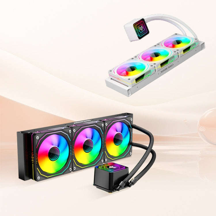 COOLMOON Glacier360 Computer Host Integrated ARGB CPU Water Cooler, Color: White