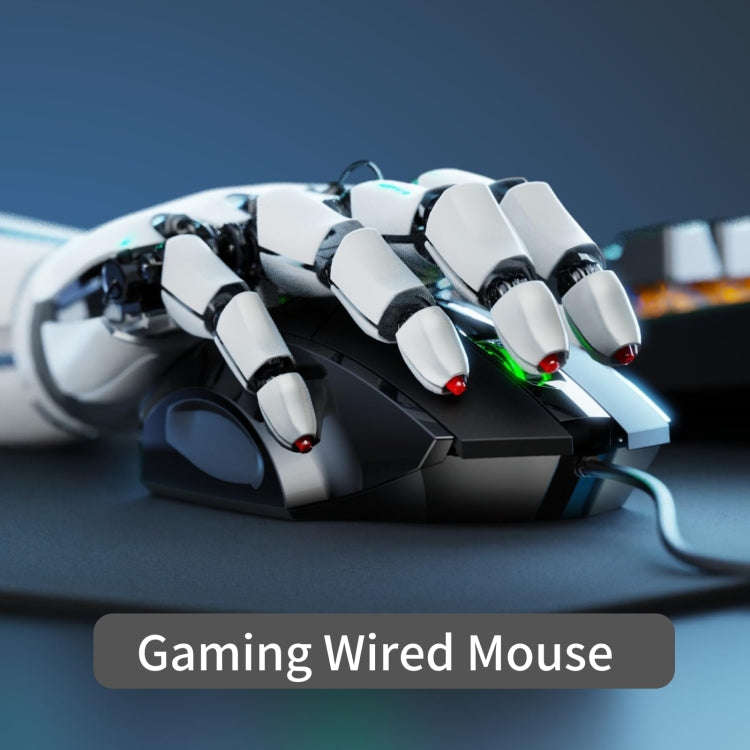 Inphic PW1H Wired Silent Illuminated Computer Gaming 6-Button Mouse(Gray)