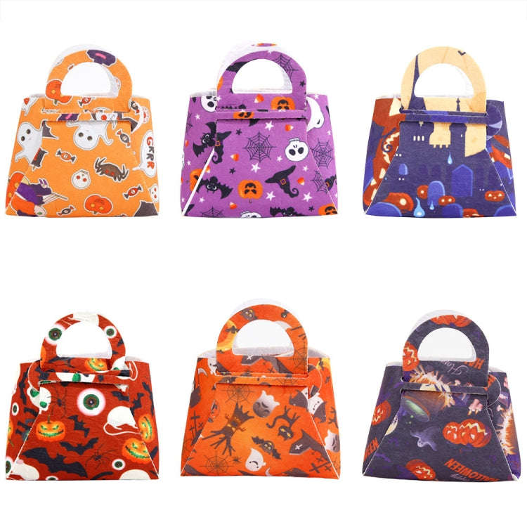 2pcs /Pack DIY Halloween Candy Bag Children Dress-Up Felt Gift Bag(Spider Web Skeleton Pumpkin)