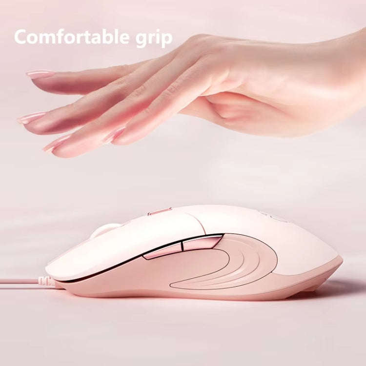 Inphic B8 Mute Light Emitting Wired Mice Home Office Gaming Computer Mouse(Milk Tea Color)