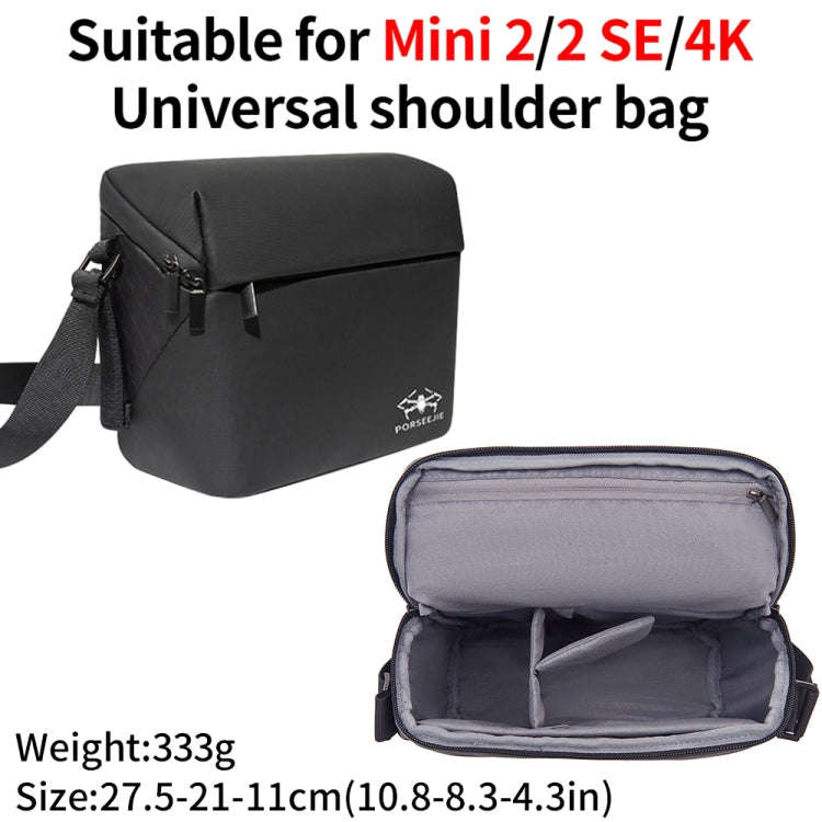 For DJI Mini 4K / Mini 2 SE / Mini 2 Portable Waterproof Shoulder Bag Messenger Bag(Black)