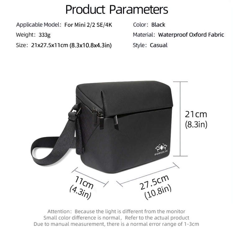 For DJI Mini 4K / Mini 2 SE / Mini 2 Portable Waterproof Shoulder Bag Messenger Bag(Black)