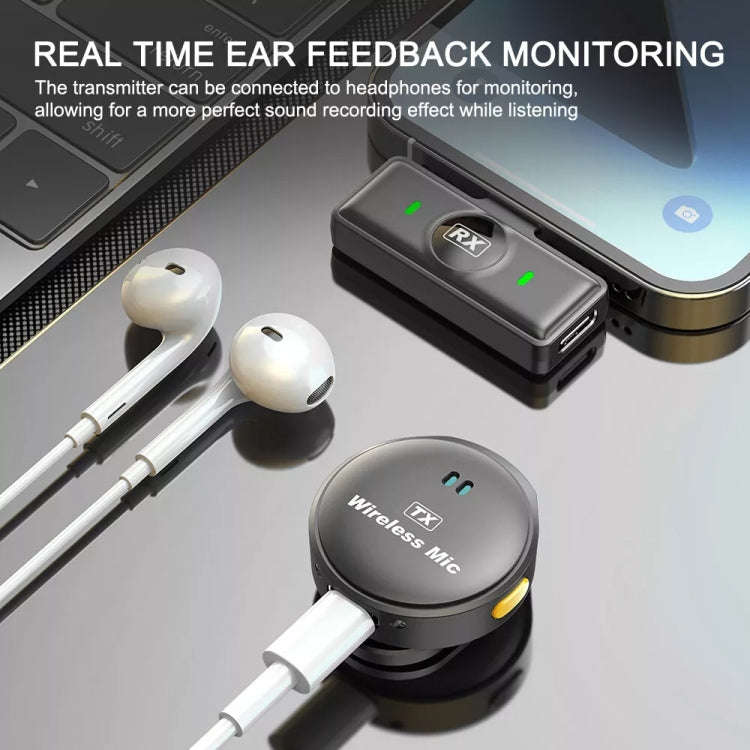 USB-C / Type-C Wireless Lavalier Button Microphone With Magnetic Suction & Back Clip Design