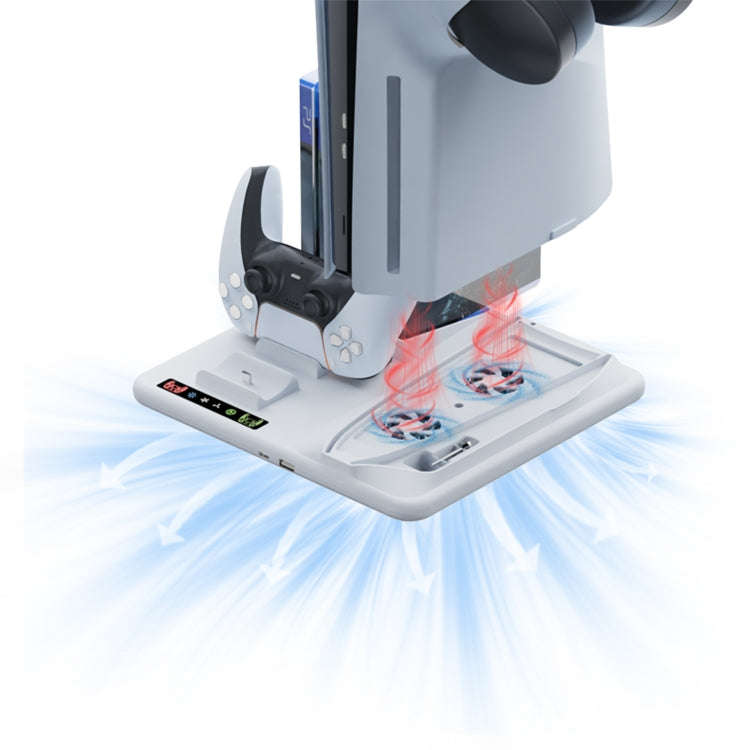 For PS5 Slim iplay Multifunctional Cooling Stand with Dual Controller Charging Station Headset Ho...