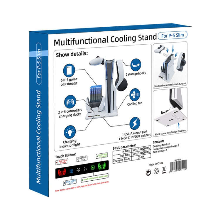 For PS5 Slim iplay Multifunctional Cooling Stand with Dual Controller Charging Station Headset Ho...