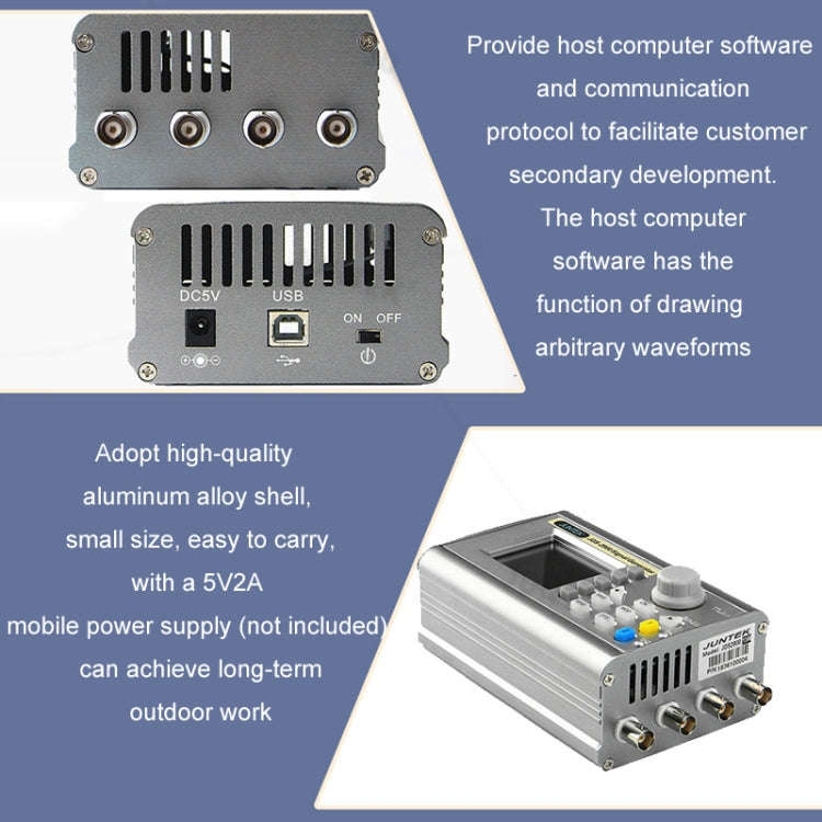 JUNTEK Programmable Dual-Channel DDS Function Arbitrary Waveform Signal Generator, Frequency: 60M...