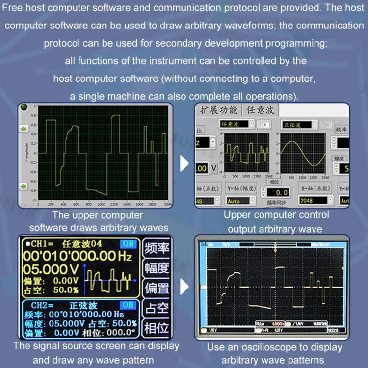 JUNTEK Programmable Dual-Channel DDS Function Arbitrary Waveform Signal Generator, Frequency: 60M...