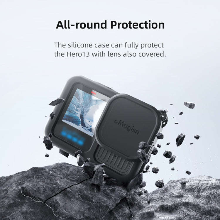 For GoPro HERO13 Black AMagisn Silicone Case Protective Cover(Blue)
