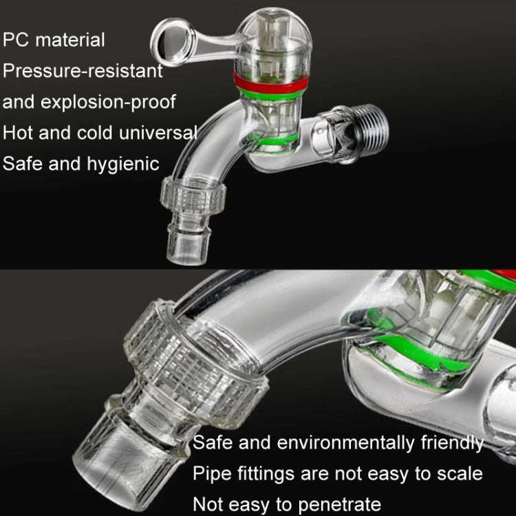 2pcs 6-points 25mm Plastic Transparent Faucet Household Anti-freezing Water Catch Hose