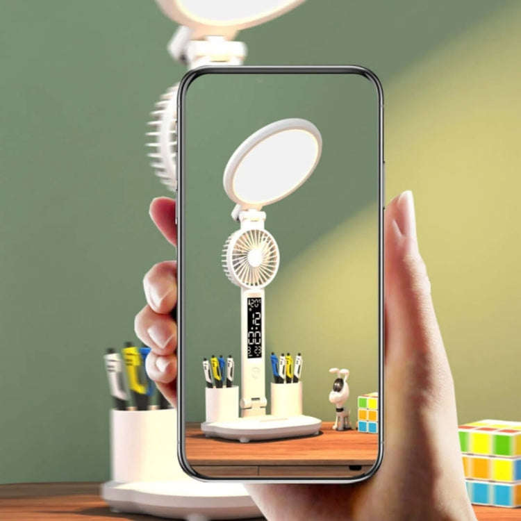 Charging Model 3200mAH With Clock Round Desk Lamp Study Reading Folding Smart Bedside Eye Protect...