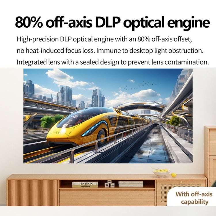 TOUMEI S8 1080P/4K DLP Android 11.OS Wifi 3D Wireless Projector US Plug