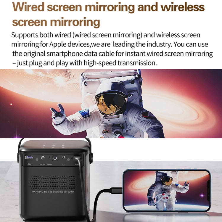 TOUMEI S8 1080P/4K DLP Android 11.OS Wifi 3D Wireless Projector US Plug