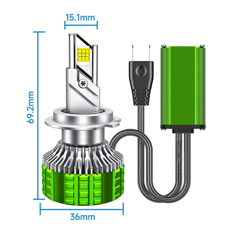Pair 100W LED Double Copper Tube Aluminum Alloy Waterproof Car Headlight, Bulb: 9012