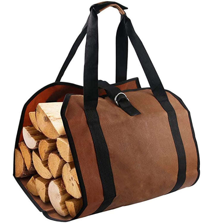 Outdoor Large Capacity Firewood Storage Bag Portable And Durable Logging Kit, Style: 600D PVC(Dar...