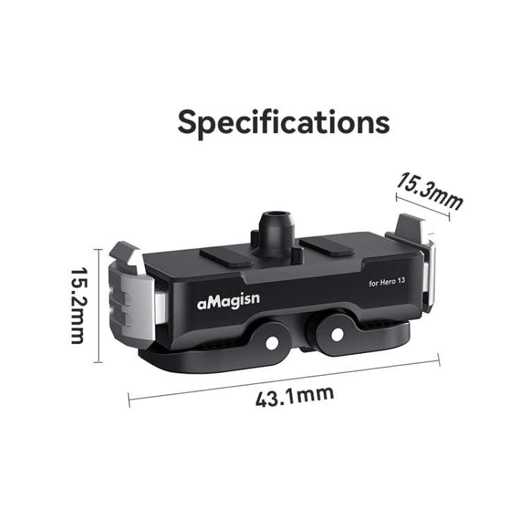 For GoPro HERO13 Black aMagisn Metal Magnetic Quick Release Base Dual Interface Adapter